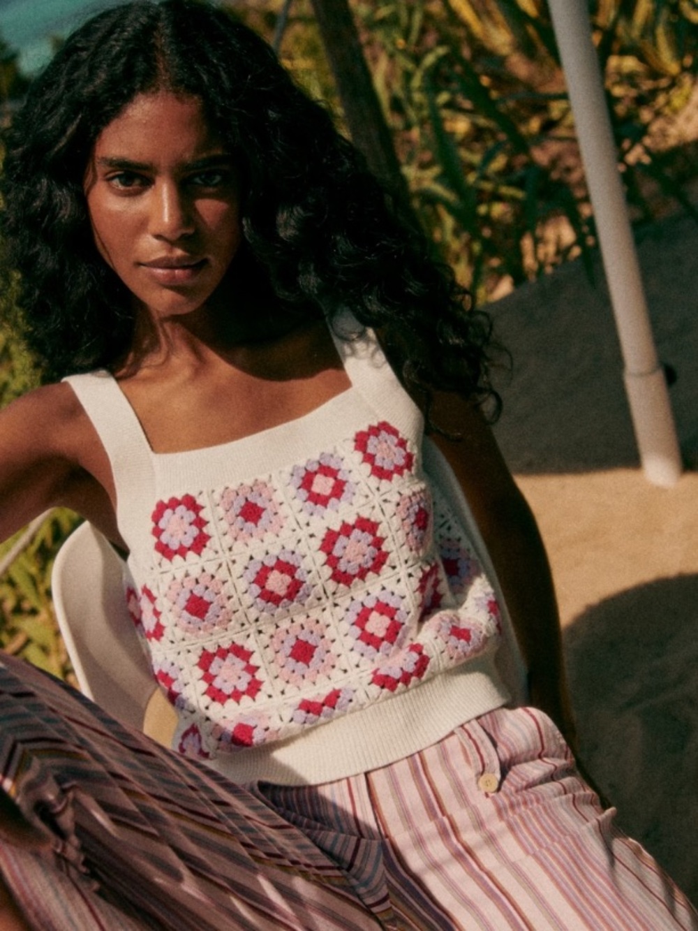 Sézane Ayumi Multicolor vest top